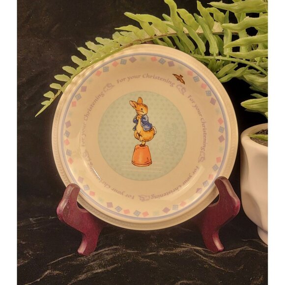 Vintage Wedgwood Peter Rabit Christening Plate from the Stories of Beatrix Potte - Picture 7 of 9